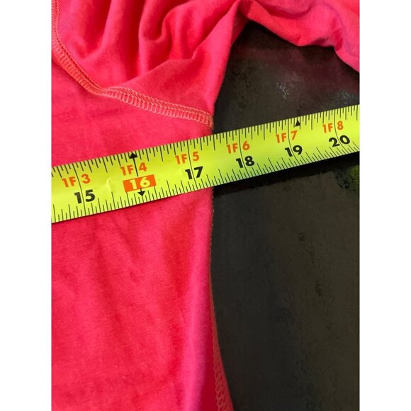 Athleta Round Neck Ruched Sleeve Grenadine Heather Pink Shiva Tee Top Sz S - Picture 7 of 11